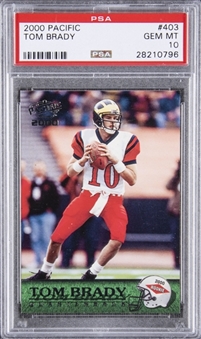 2000 Pacific #403 Tom Brady Rookie Card - PSA GEM MT 10